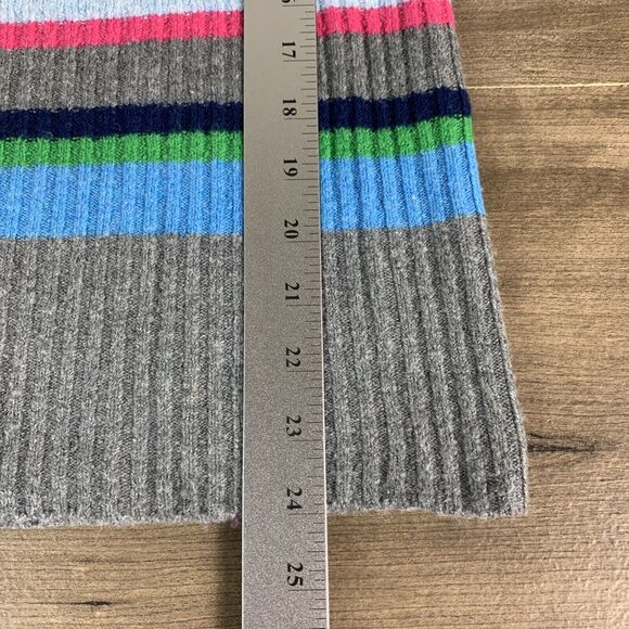 No Boundaries Junior Sweater Size Large Striped Colorful Stretch Knit V-Neck - Picture 4 of 8